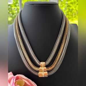 Nicole Miller Elegant Gold and Silver Slinky Necklace